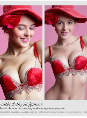 霞丹妮正品文胸83469刺绣聚拢文胸性感女士内衣U型贝壳杯薄杯清仓