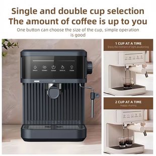 20Bar意式 咖啡机浓缩压力蒸汽家用小型半自动咖啡机跨境外贸代发