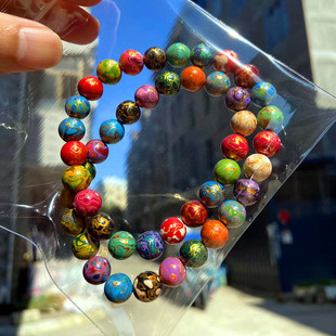 8mm大漆手串螺钿多宝串欧珀佛珠2圈女款饰品福州漆器非遗天然手工