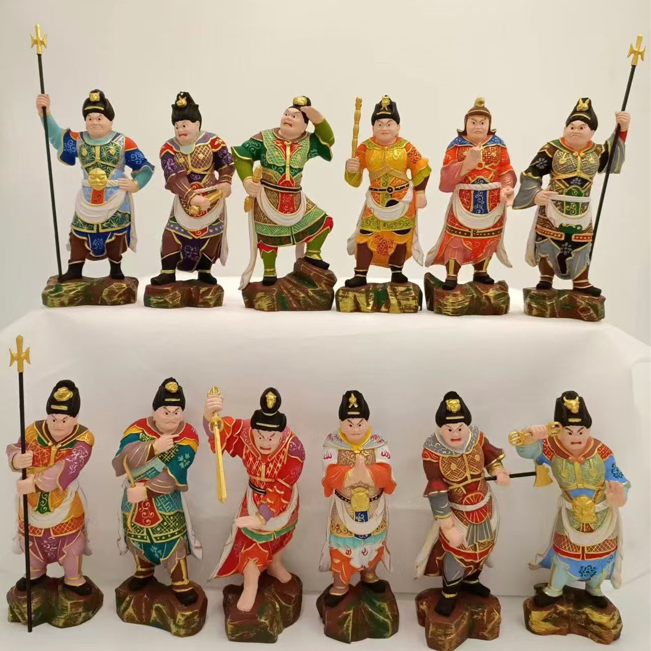 十二药叉神将实木摆件真言宗护法