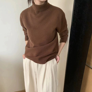 2024全羊毛无缝一体高领打底衫24冬季专柜品质简约时尚软糯毛衣