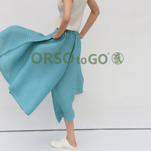 ORSOtogo褶皱裙裤纯色女装阔腿裤