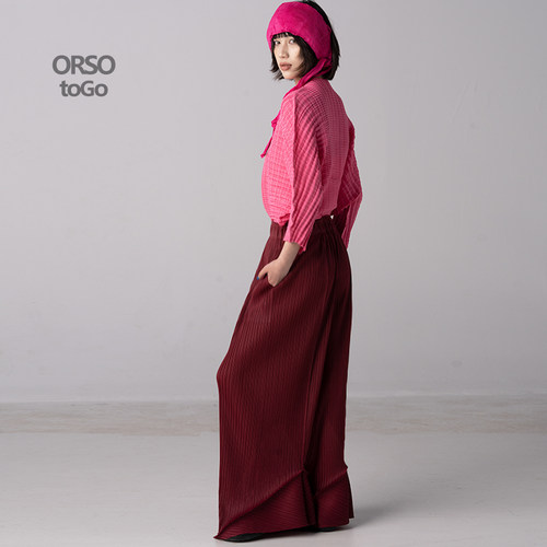 ORSO褶皱上衣T恤女士宽松慵懒风