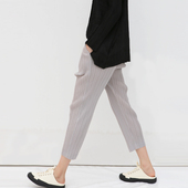 夏薄款 七分直筒休闲运动裤 宽松显瘦气质修身 2025新款 褶皱大码 女装