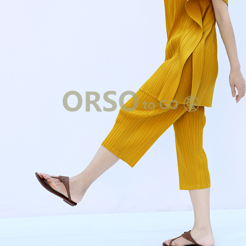 ORSO褶皱显瘦休闲七分裤复古高端