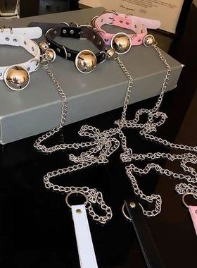 choker颈带chocker项链项圈女男生锁骨链颈环皮质颈圈人脖圈铃铛