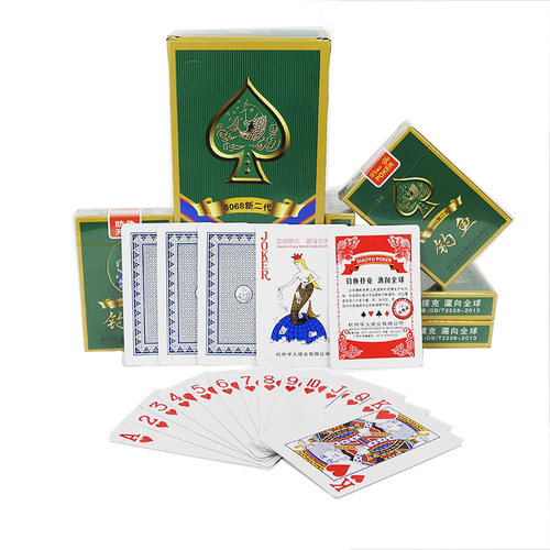 钓鱼扑克牌10副钓鱼8068扑克牌创意飞牌纸牌包邮扑克斗地主老K