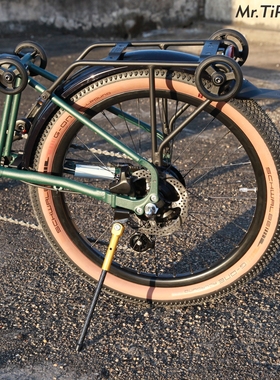 mr.tiparts适合小布GLine折叠自行车脚撑20寸406铝合金碳纤维支架