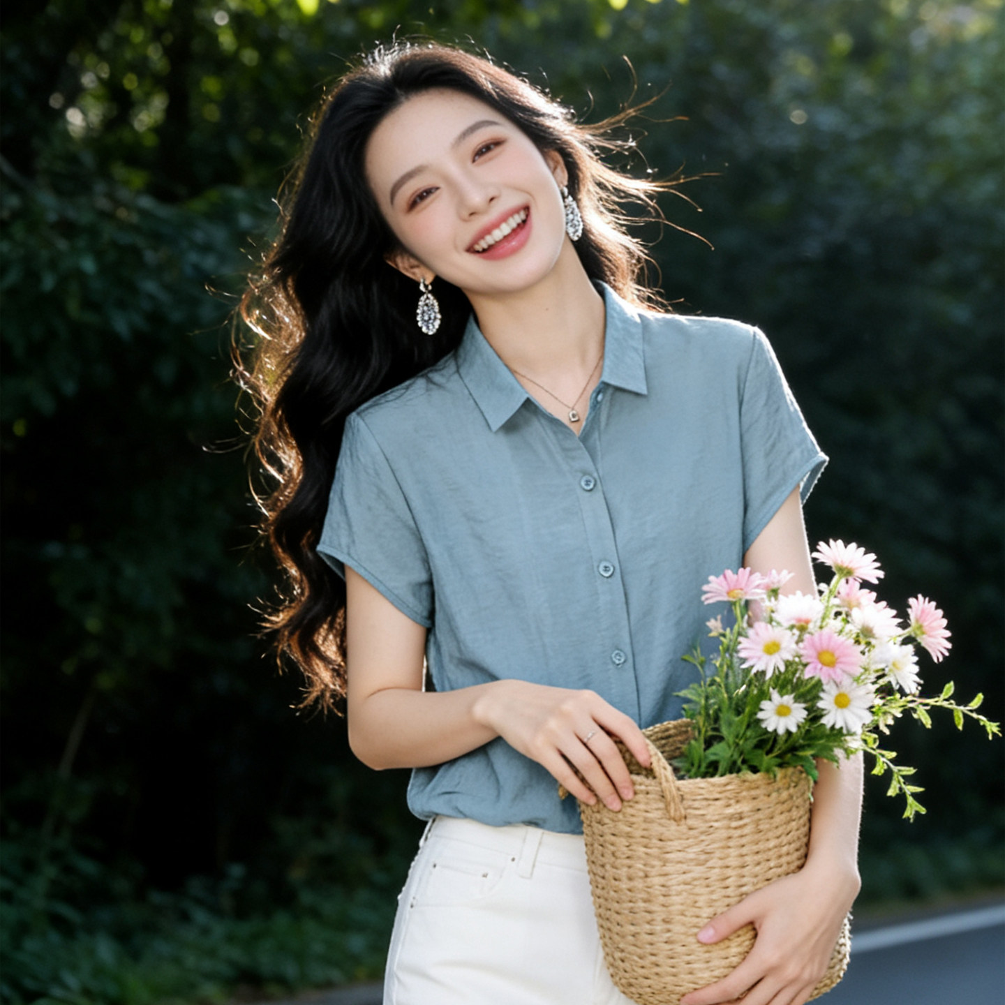杭州高端大牌真丝衬衫女士短袖衬衫2026夏季新款高级感桑蚕丝上衣