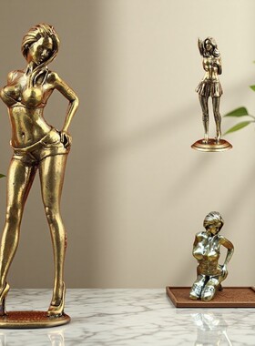 镀黄铜性感火辣美人模特小摆件