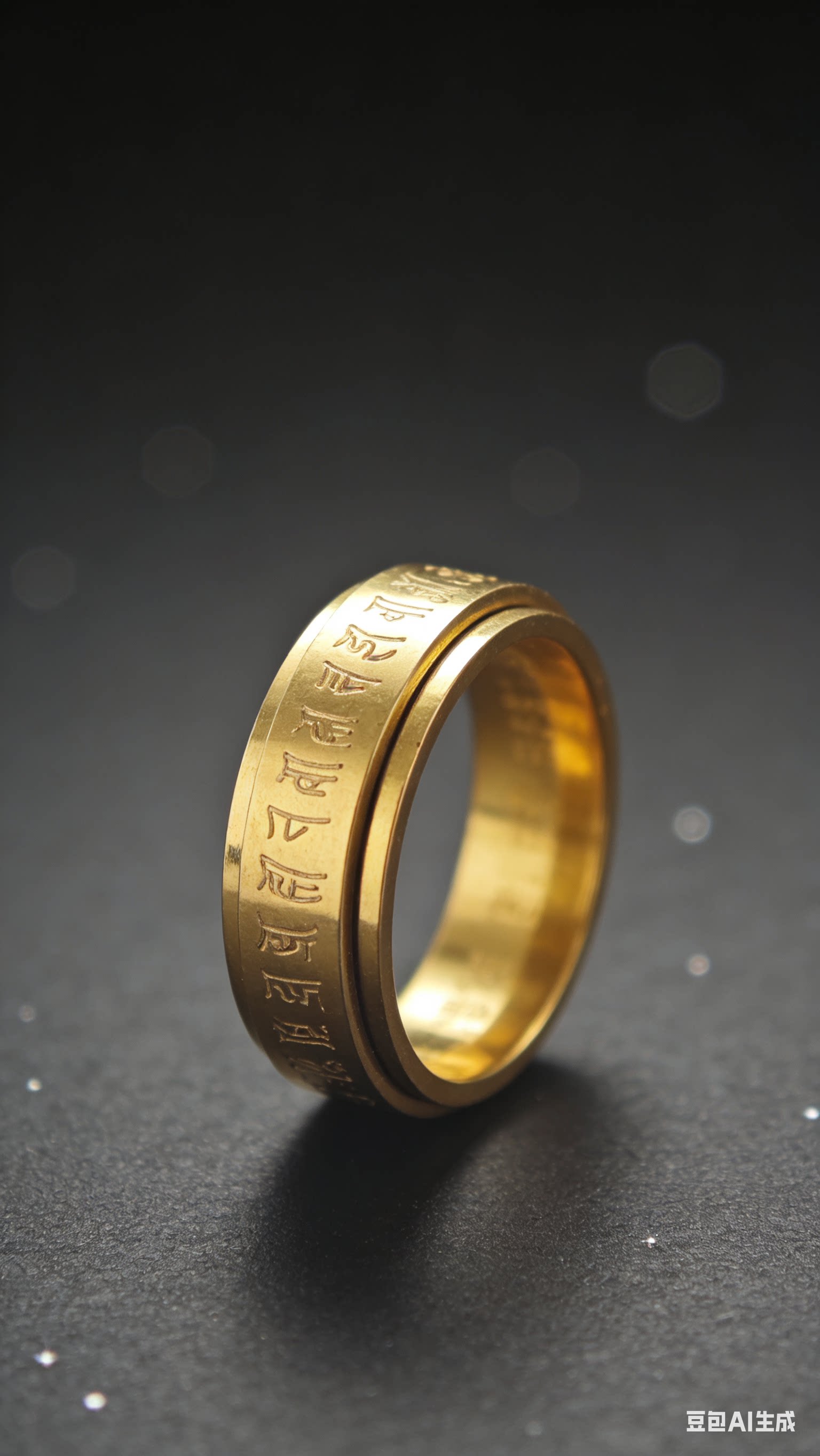 可转到戒指楞严咒内刻大随求戒指时尚个性情侣对戒财运戒指