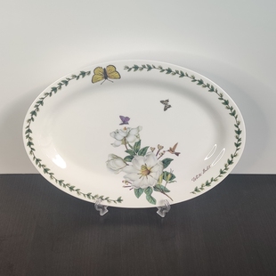 白玉兰家用大鱼盘子椭圆平盘炖菜盘凉菜盘冷盘韩国釉下彩小清新盘