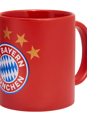 进口拜仁水杯红色五星logo微磨砂马克杯0.3L官方正品28448品德居