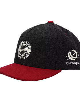 进口拜仁帽子慕尼黑啤酒节黑酒红平檐棒球帽官方正品53626品德居