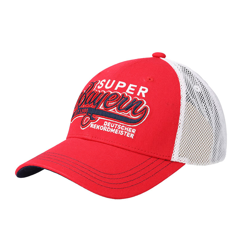 进口拜仁帽子红白SuperBayern棉网混纺卡车帽官方正品35542品德居