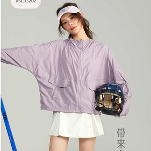 特价UPF50+女软壳工装衣春夏薄休闲凉感连帽拉链开衫防晒衣33202