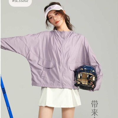 女连帽拉链开衫防晒衣