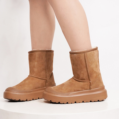 桑坡雪地靴羊皮毛一体