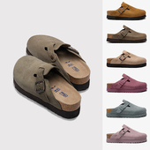 女鞋 厚底增高真皮夏季 凉鞋 包头拖鞋 半拖桑坡 5厘米 博肯鞋 勃肯鞋