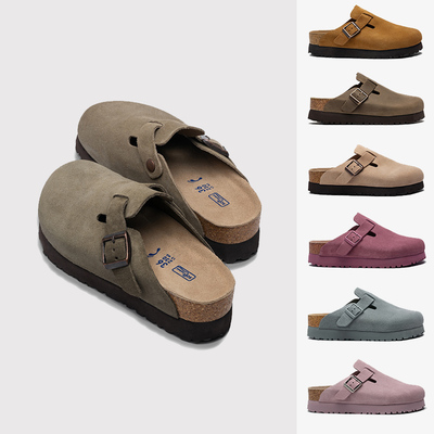 5厘米 勃肯鞋厚底增高真皮夏季女鞋凉鞋包头拖鞋博肯鞋半拖桑坡