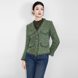 显瘦时尚小香风外套女2025新款加厚长毛工艺保暖短外套