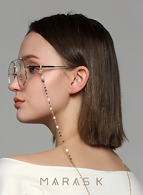 眼镜链条挂脖女新款ins欧美风复古简约圆片珍珠太阳镜墨镜防滑