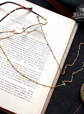 新款精致小珠复古眼镜链女挂脖钛钢眼镜链绳挂iu同款钛钢不褪色