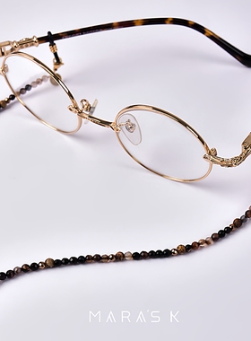 眼镜链女 挂脖日本玳瑁眼镜框高端 复古半宝石口罩链眼睛挂绳挂链