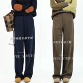 醋酸羊毛直筒阔腿裤 减龄显瘦女士长裤 冬季 高腰显瘦百搭柔软休闲裤