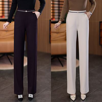 百搭高腰窄版显瘦直筒裤