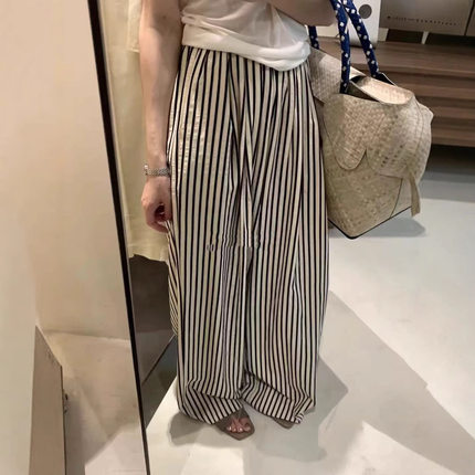 十三行R*S品质货 经典不过时2026春款显高显瘦慵懒宽松休闲条纹裤