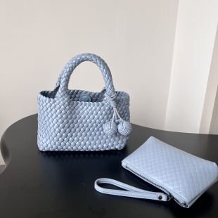 HAHA CAT5春夏新原创设计手编织菜篮子手提包女肩斜挎包