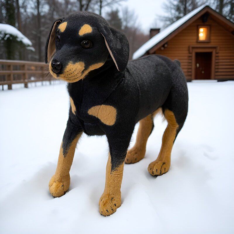 仿真罗威纳犬公仔毛绒玩具小狗玩偶布娃娃儿童生日礼物送男孩女孩图片