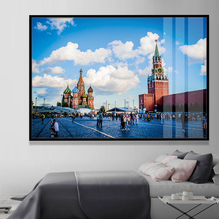 俄罗斯风景建筑会客室晶瓷画