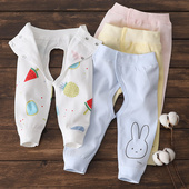 高腰护肚线裤 秋裤 子春秋冬男女宝宝可调节开裆衬裤 新生婴儿纯棉裤