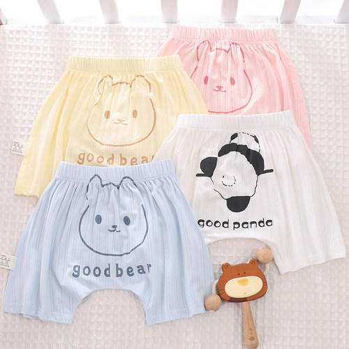 婴儿短裤夏季薄款a类幼儿睡裤男女宝宝印花大屁屁裤休闲外出短裤