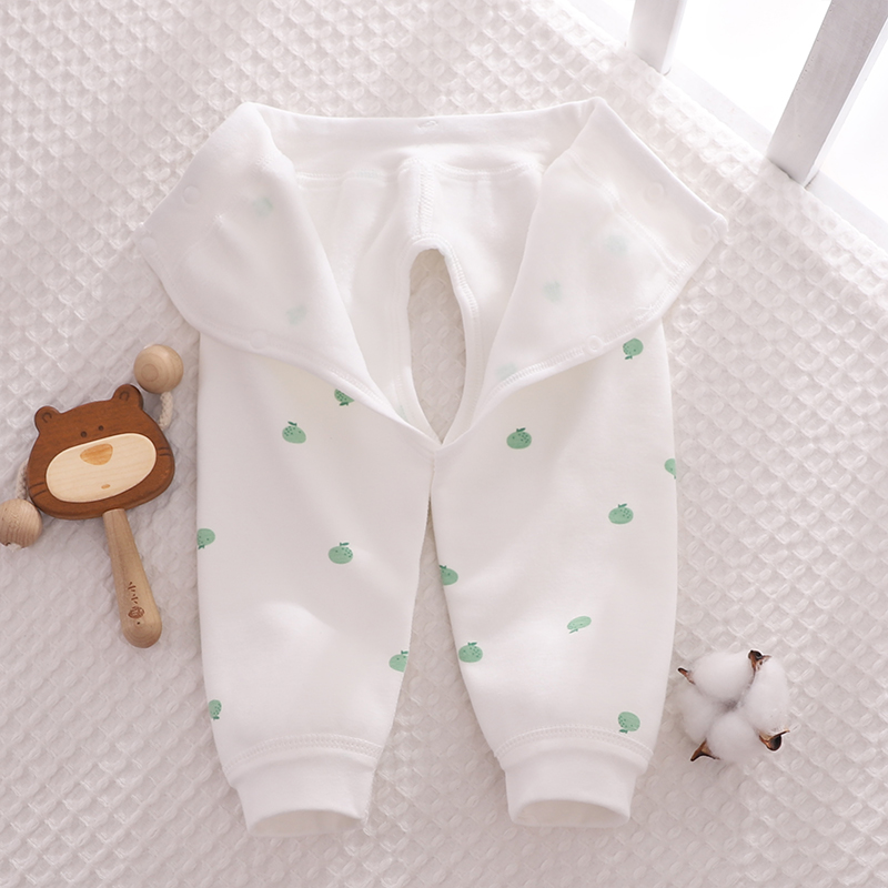 男童裤子秋款打底裤新款秋季加绒宝宝裤子可调腰围婴儿开裆保暖裤