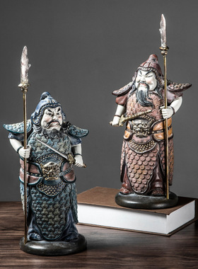 门神招财树脂摆件新中式