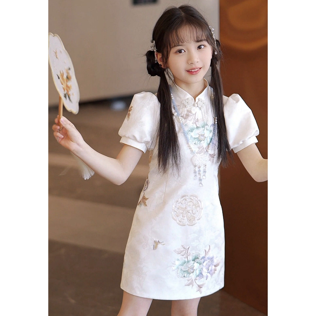 媛媛公主2025春款女童精致刺绣国风新中式旗袍连衣裙童装裙子洋气
