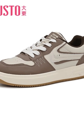 大东23年秋季时尚休闲舒适系带平底圆头运动女鞋23Q5052鞋帮色差