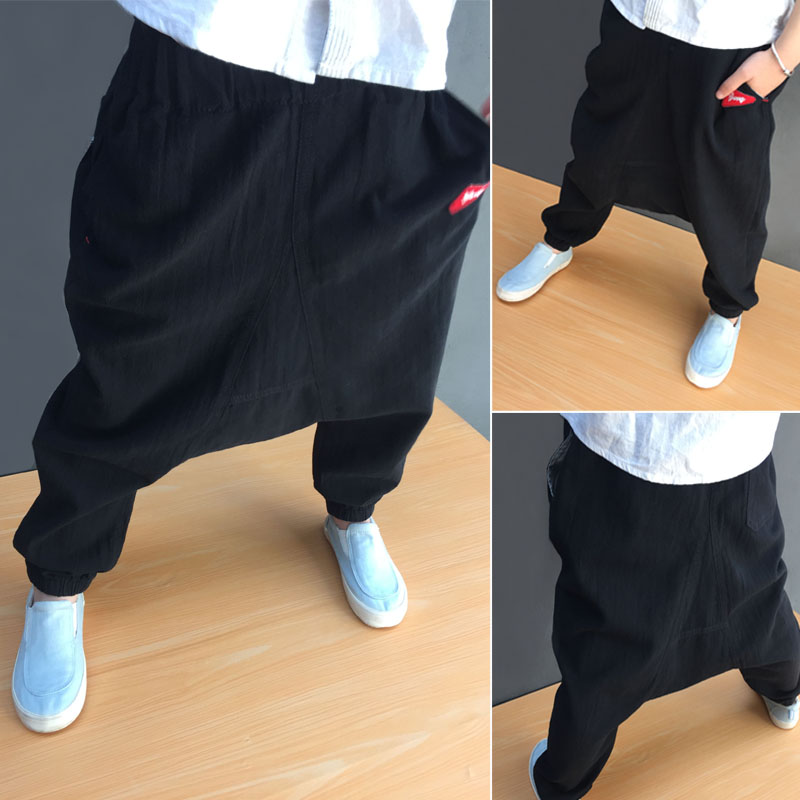 潮童飞鼠裤中大女童棉麻宽松