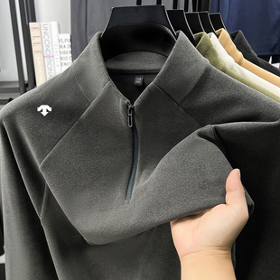 桑特价 新款 冬季 保暖德绒长袖 户外休闲打底衫 T恤男士 商场同款