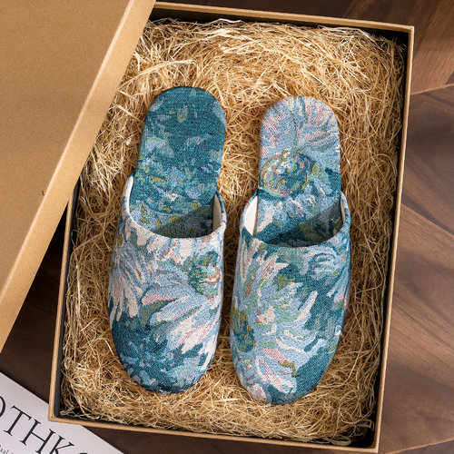 四季居家室内情侣中式棉拖鞋