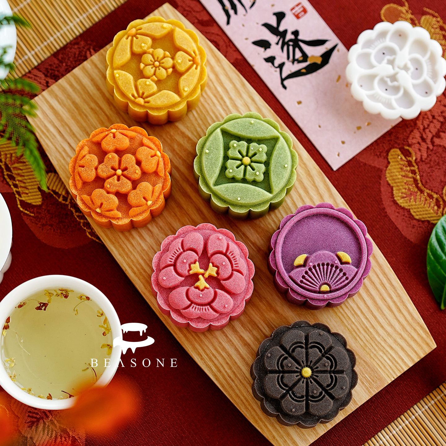 2025新款50克简花初绽月饼模具