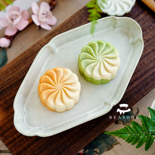 50g经典雏菊含春花六芒星绿豆糕模具流心冰皮广式月饼模