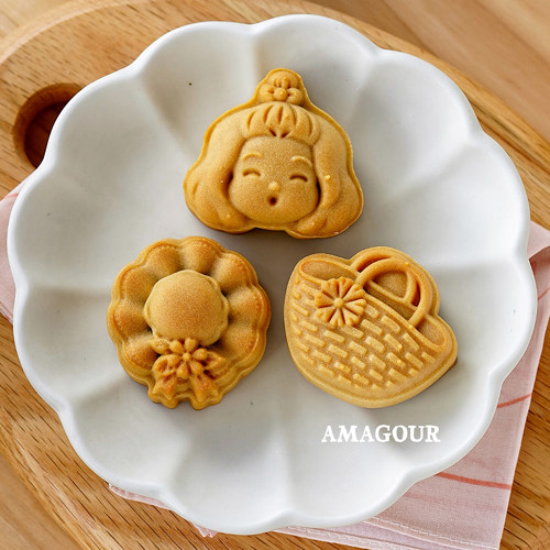 AMAGOUR手压月饼模50克可爱帽子