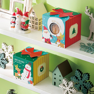 新款 盒子 圣诞节书本形状纸盒翻盖曲奇饼干达克瓦兹玛德琳礼物包装