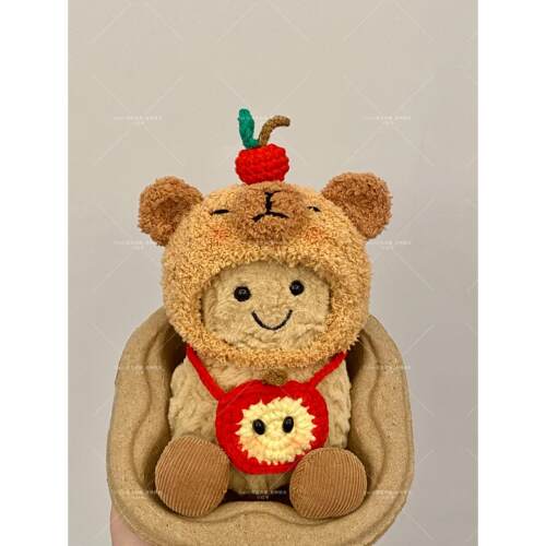 jellycat娃衣配饰15cm11cm趣味花生企鹅卡皮巴拉苹果包书包手工制