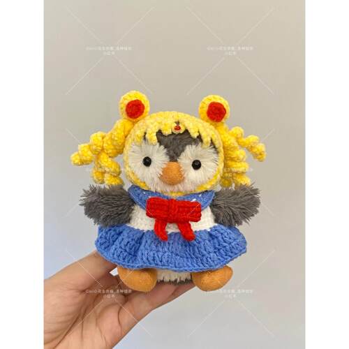 jellycat花生企鹅11cm美少女战士水冰月变身套装衣服头套围巾手工