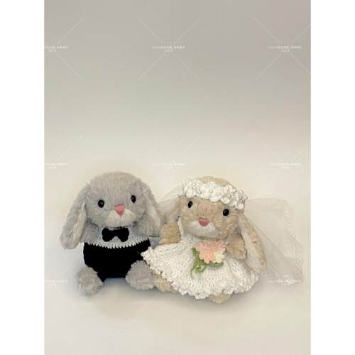 jellycat甜美小兔小玩偶装饰婚纱礼服新娘婚礼情侣套装15cm美味兔